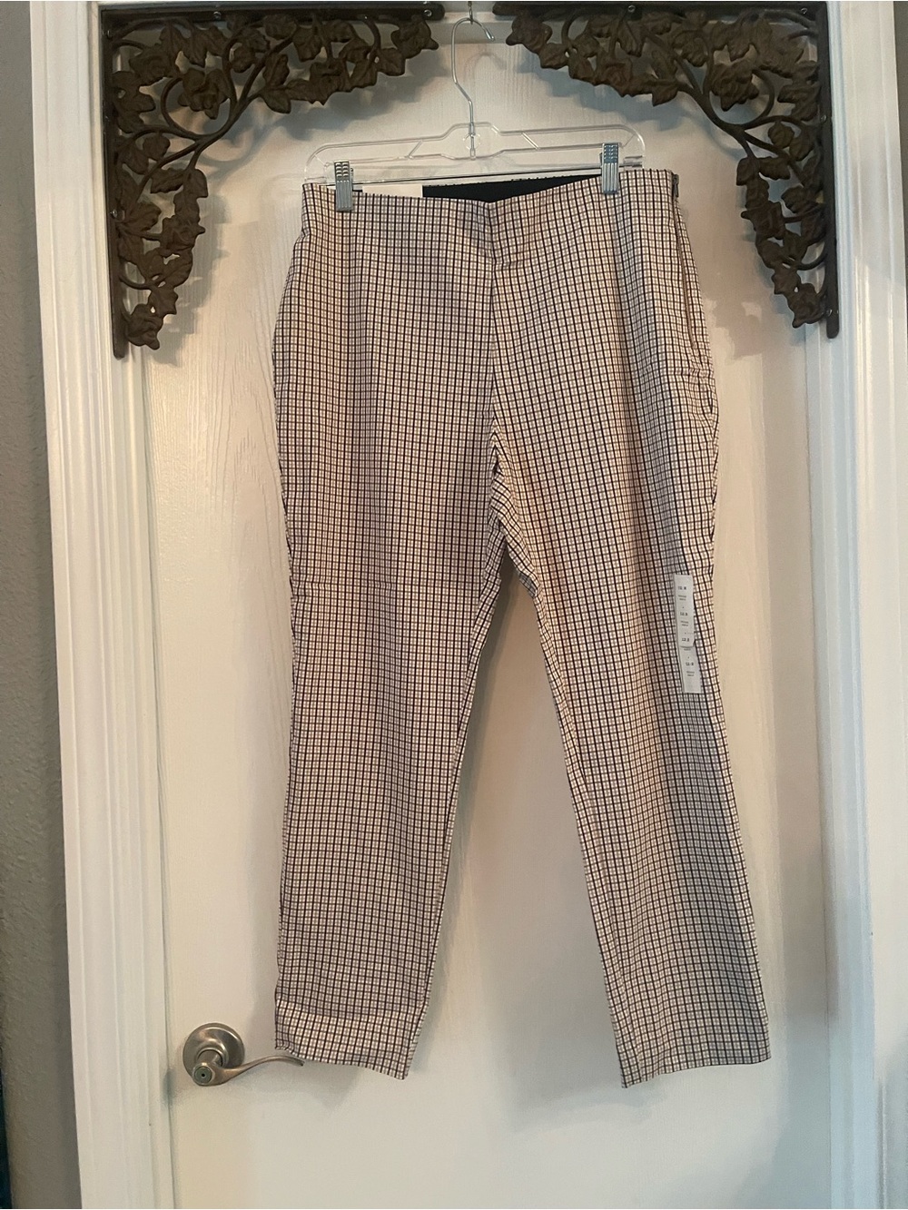 a new day Black & White and Brown Checked Women's Pants